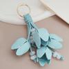 Trendy Hanger Flower Pu Leather Pendant Handmade Car Keyring Leather Keychain Fashion Creative Bag Pendant Bag Ornament