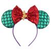 9.5 CM New Cute Glitter Crown Hairband Sequins Bows Mouse Ears Headband Kids Festival Party Cosplay Headband