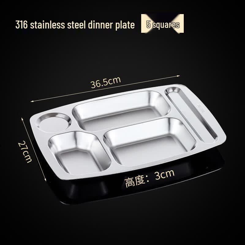 Zhebu 316 Stainless Steel Divided Meal Plate