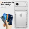 For iPhone Air Clear Case PC + TPU Phone Cover Card Holder Kickstand