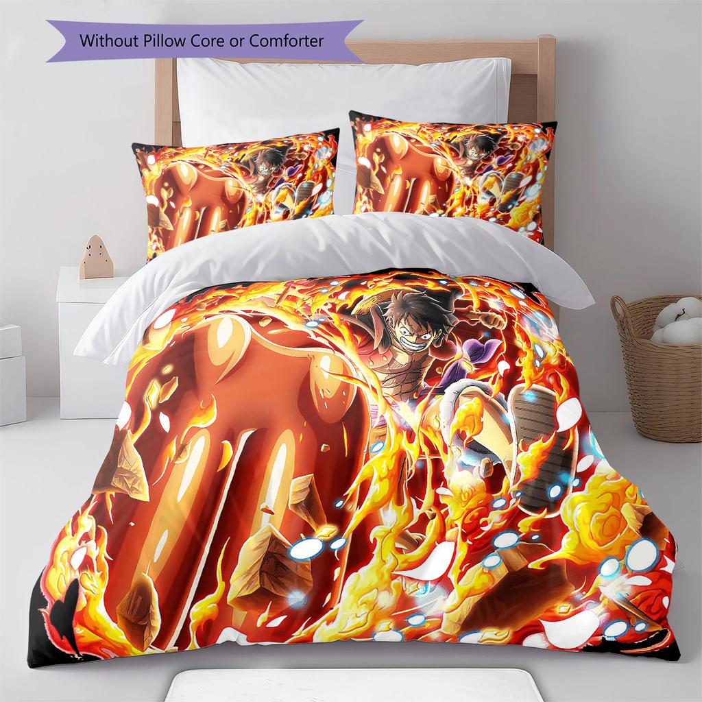 Cartoon Pattern Bedding Quilt Set Quilt Cover Pillowcase Home Decoration Birthday Gift (1 * Duvet Cover + 2 * Pillowcase, Without Core)