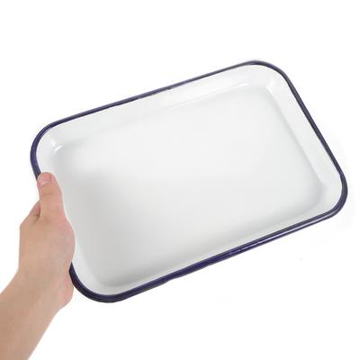 Enamel Bakeware Baking Pan for Kitchen Bun Pizza Oven Tray Multifunctional Pancake Loaf