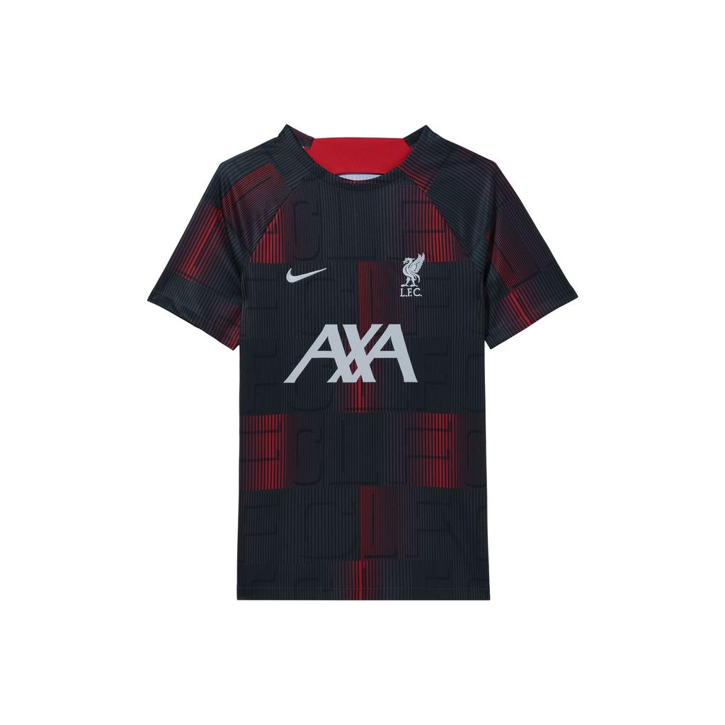 Nike Liverpool FC Academy Pro Gradient Letter Crew Neck Casual Short Sleeve Football Shirt Men Tops Black FZ4049-688