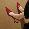 Fashion New Summer Sandals Cover Toe Sandals for Women Patent Leather Pointed Toe Sandals Fashion Ladies Office Women Shoes High Heels