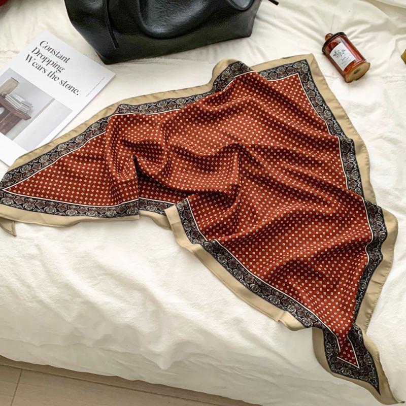 Cashew flower silk scarf new trend bag headscarf headband neck protector scarf scarf small shawl triangle scarf fart curtain