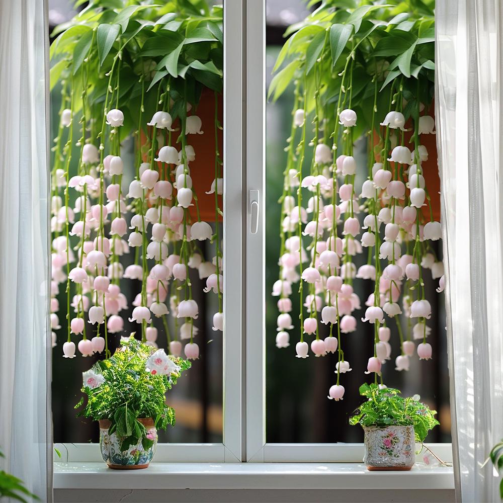 Balcony Window Decoration, Perfume Bell Orchid, Decorative Glass Sticker, Room Bathroom Sticker, Glass Electrostatic Film, Home Decoration