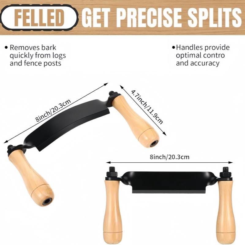 Draw Knife Felled Draw Shave Tool Efficient Comfortable Grip Tree Bark Peeler Tool for Woodworking Bark Removal Tool Unsharpened