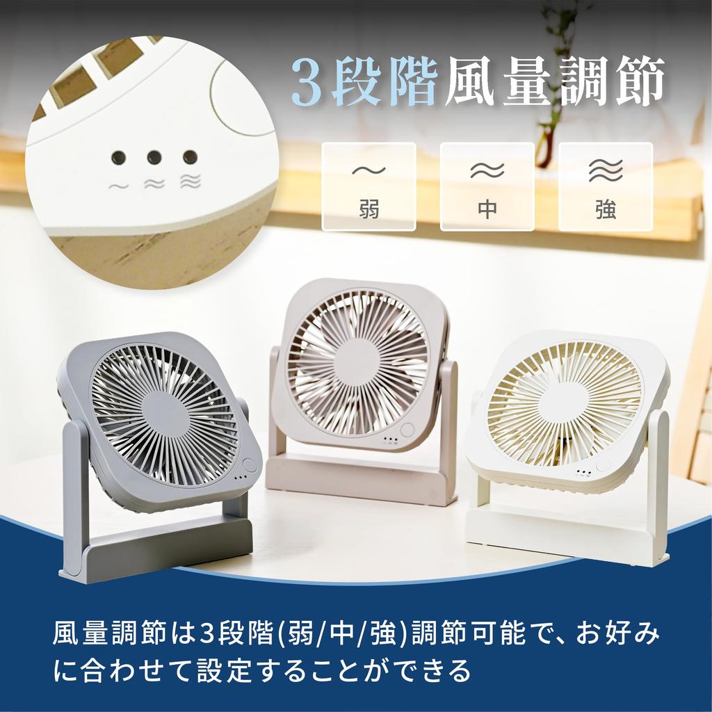 Topland Desktop Fan FAN Compact Adjustable Magnet Power Mobile [2025 E-commerce Exclusive] [Dokodemo Type] 360-Degree Angle, Included, 3-Way Supply,