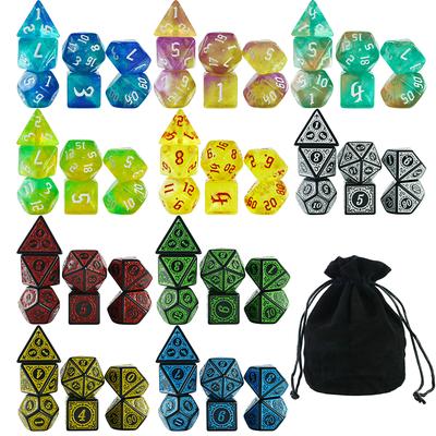 Würfel Acrylwürfel Partyspiele Hochwertige Acrylwürfel Erstaunliche Mischfarben 10er Set DND Spielwürfel Mit Tasche Für Rollenspiele