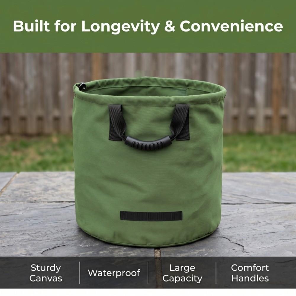 Portable Lawn Bag Reusable Garden Waste Bag Durable Leaf Trash Tote  Weed and Debris Gathering