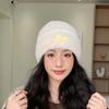 Lace Edge Knitted Pullover Hat Solid Color Ear Protection Cap Casual Bow Beanies  Girls