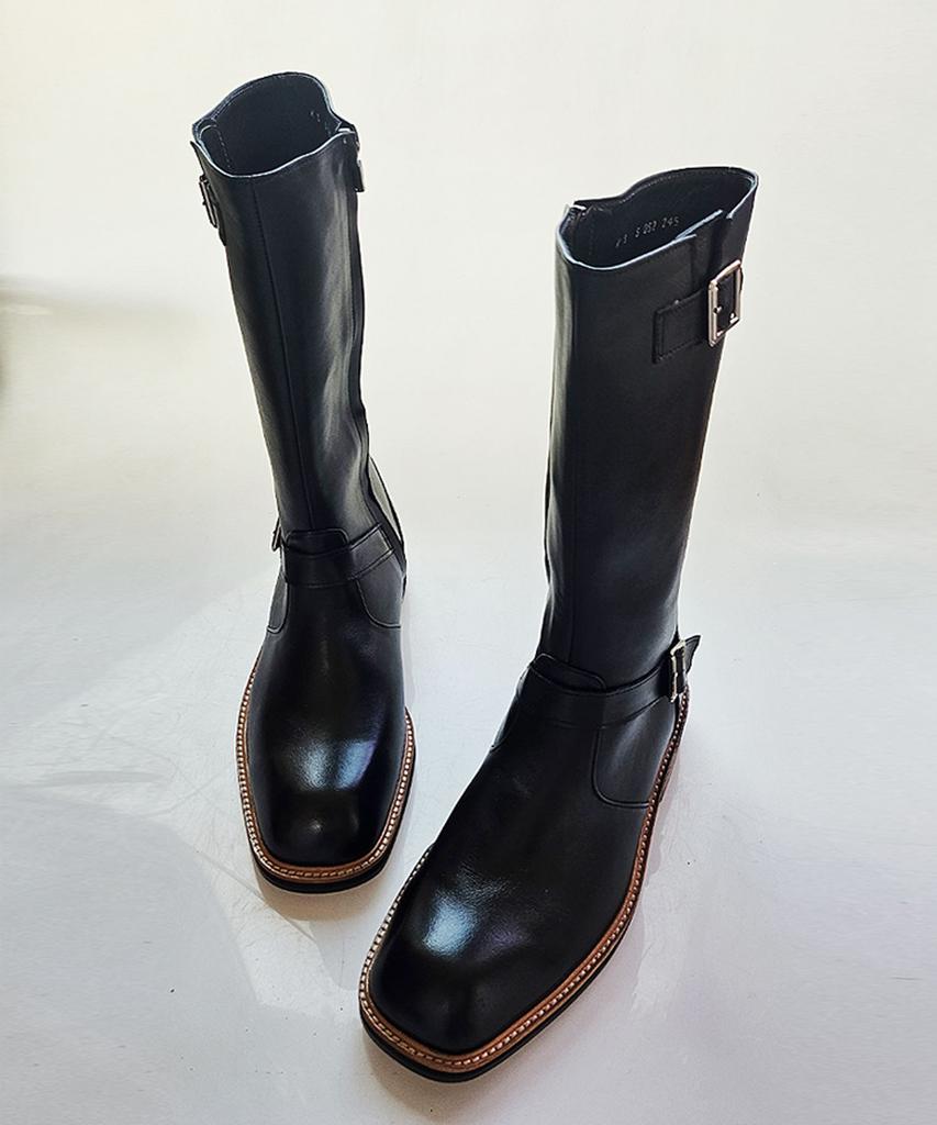 Hellohell Square Engineer Half Boots