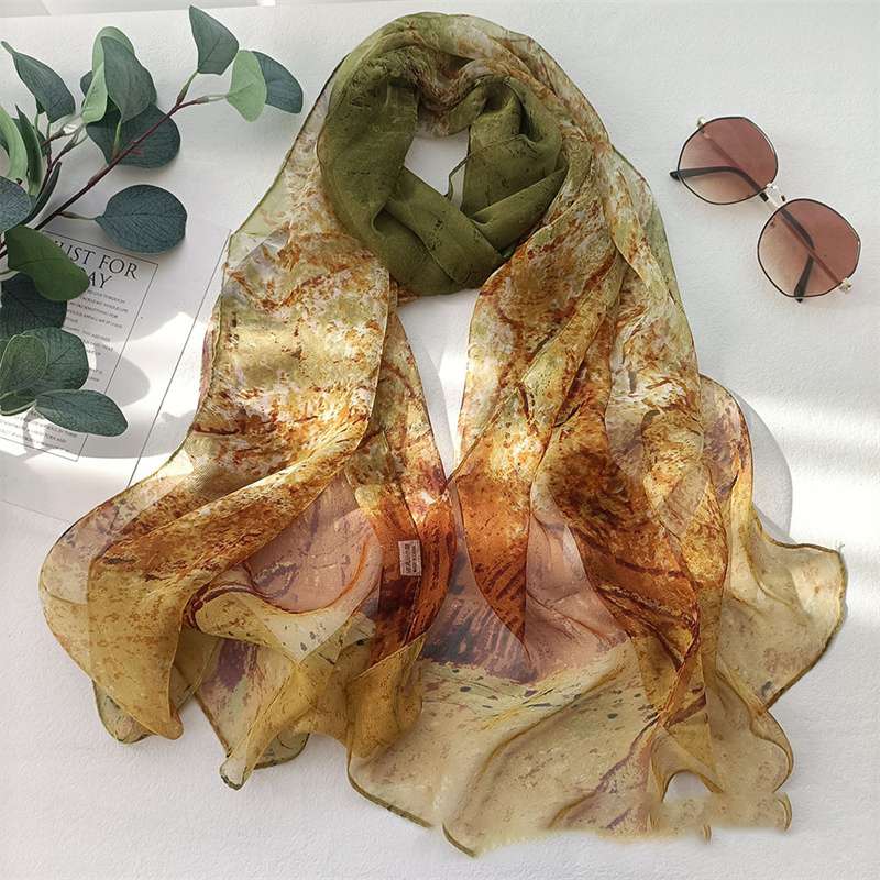 Scarf Lotus Pond Wholesale Long Women's Scarf Beach Scarf Moonlight Thin Summer Lotus Sunscreen Scarf Scarf