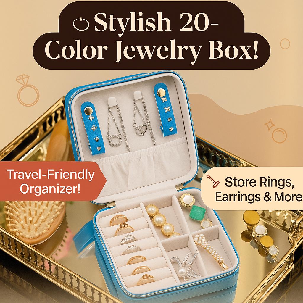 20 Colors PU Leather Small Jewelry Box, Travel Portable Jewelry Case for Ring, Pendant, Earring, Necklace, Bracelet Organizer Storage Holder Boxes