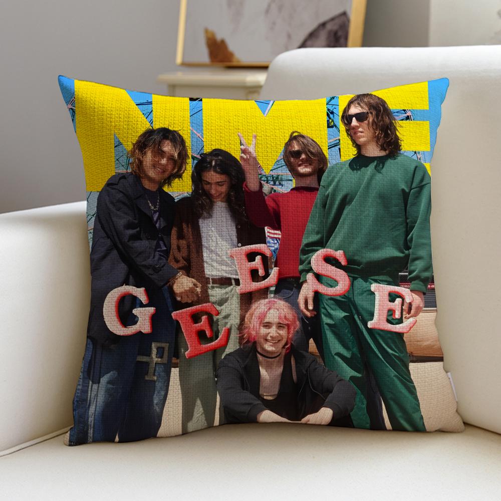 Rock GGeeseS Cushion Cover Breathable and skinfriendly linen pillowcase square removable and washable cushion