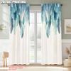 2pcs,2D plane printing Curtains&Window Treatment Blue Feather Durable Polyester (without rod) Decorations Inside Use for