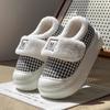 2025 New Cotton Slippers Warm In Autumn and Winter Retro Plaid Indoor Home Thick Sole Plush Outer Cotton Shoes