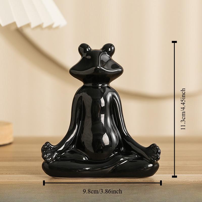 Home Decor Frog Abstract Art Ceramic Yoga Poses Figurine Porcelain Lady Figure Statue Studio Decor Ornament Indoor Decoration