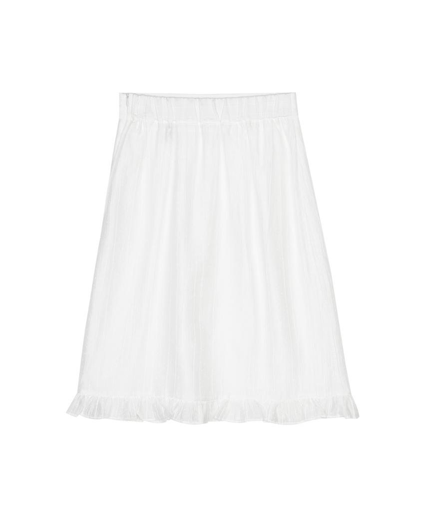 Nigaennikol Pin Stripe Flare Skirt_Ivory