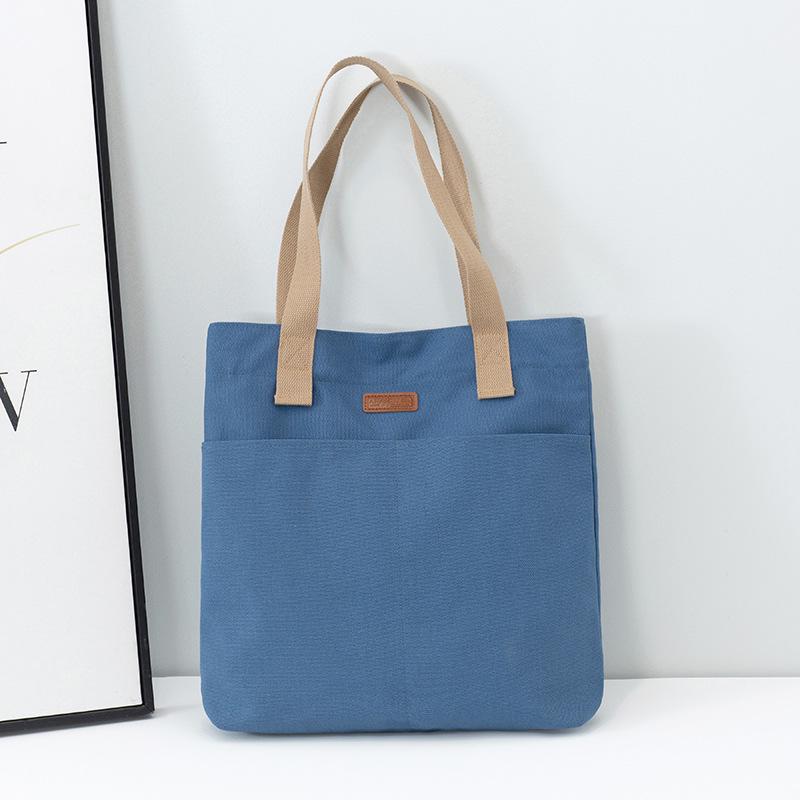 Spacious Canvas Crossbody Bag for College Students - Versatile Korean & Japanese Style