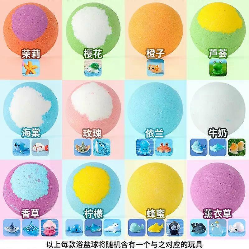 12Pcs Ocean Series Bath Bombs with Surprise Toys, Natural Aromatherapy Bath Fizzers with Cute Ocean Animal Toys, Rich Bubbles Spa Bath for Kids & Adul