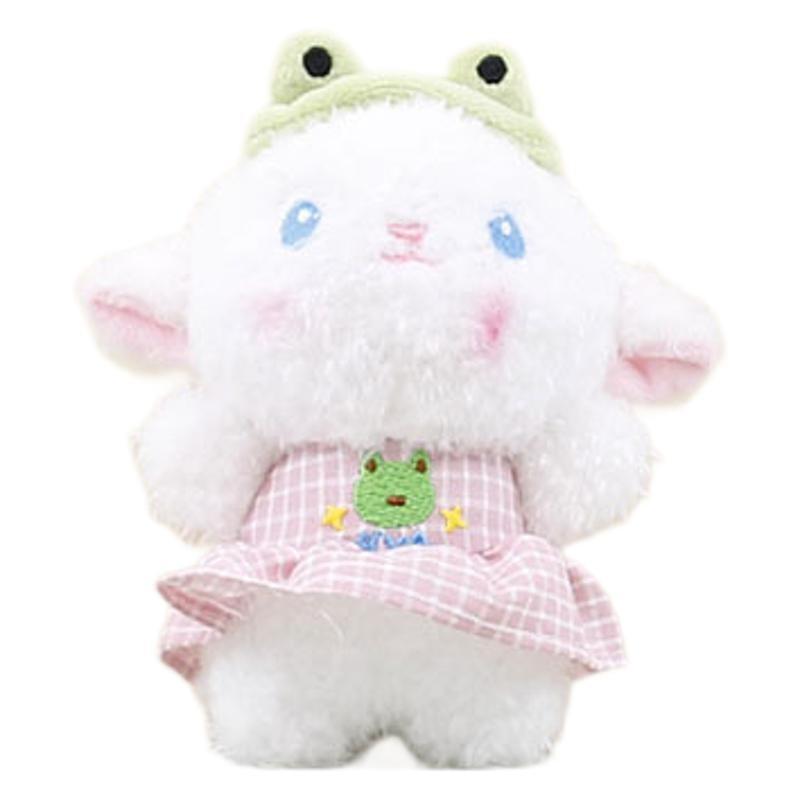 Charming Pink And Yellow Flower Dress Sheep Plush Doll Ideal For Keychain Decoration