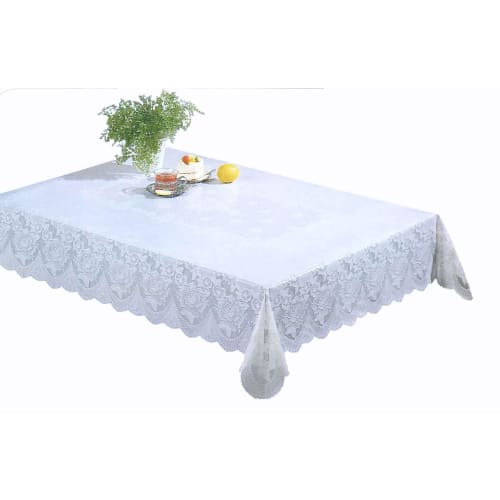 Made in Japan, Vinyl Tablecloth, Rectangular, Water-Repellent, Waterproof, White, Stylish, Rose Lace, Easy Wipe-Off, Medium, 120x150cm