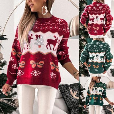 Women's Fashion Christmas Sweater Half Tall Neck Long Sleeve Sweater