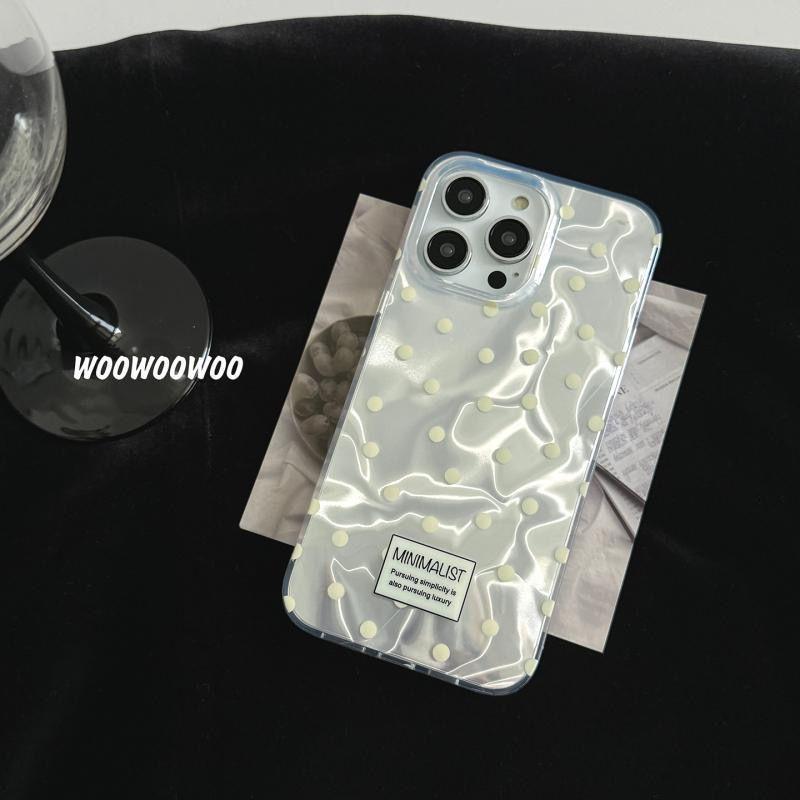

Yellow Polka Dot Water Wave Pattern Phone Case for Apple 17 Pro Max/14/15/16/13/12 - Trendy, Drop-Proof Design Apple 15