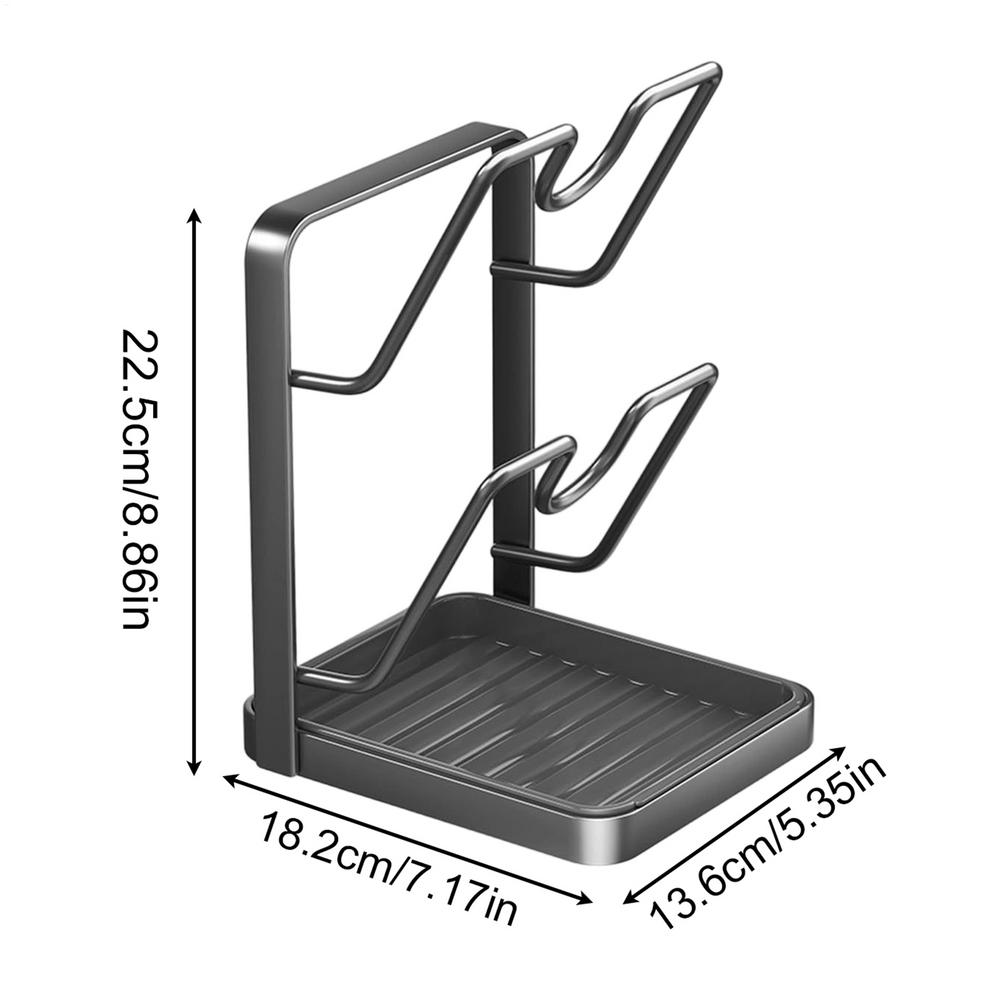 ABS Pot Lid Cutting Board Placement Rack 2-Tier Kitchen Spatula Holder Storage Rack Pot Lid Artifact Cutting Board Rack Gadgets
