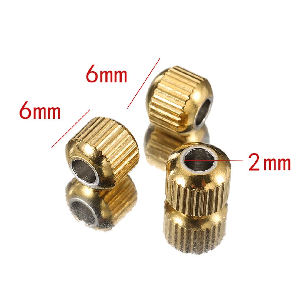 50pcs Stainless Steel Beads Gold Color 4mm 6mm Ridged Cyclinder Tube Spacer Loose Beads for Jewelry Making DIY Findings