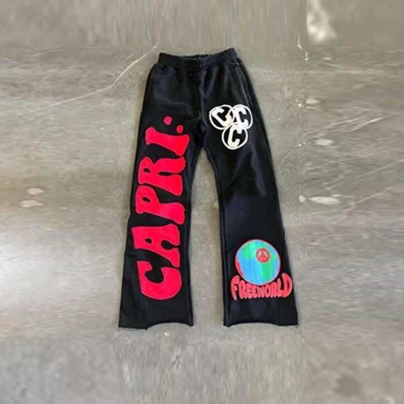 ZYLLO Y2k High Waist Sports Pants Gothic Retro Letter Trousers Men Loose Casual Versatile Wide Leg Pants Women