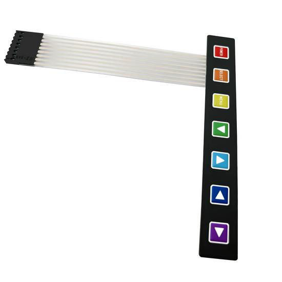 PET Matrix 1x7 Key Monitor Membrane Switch Control Panel