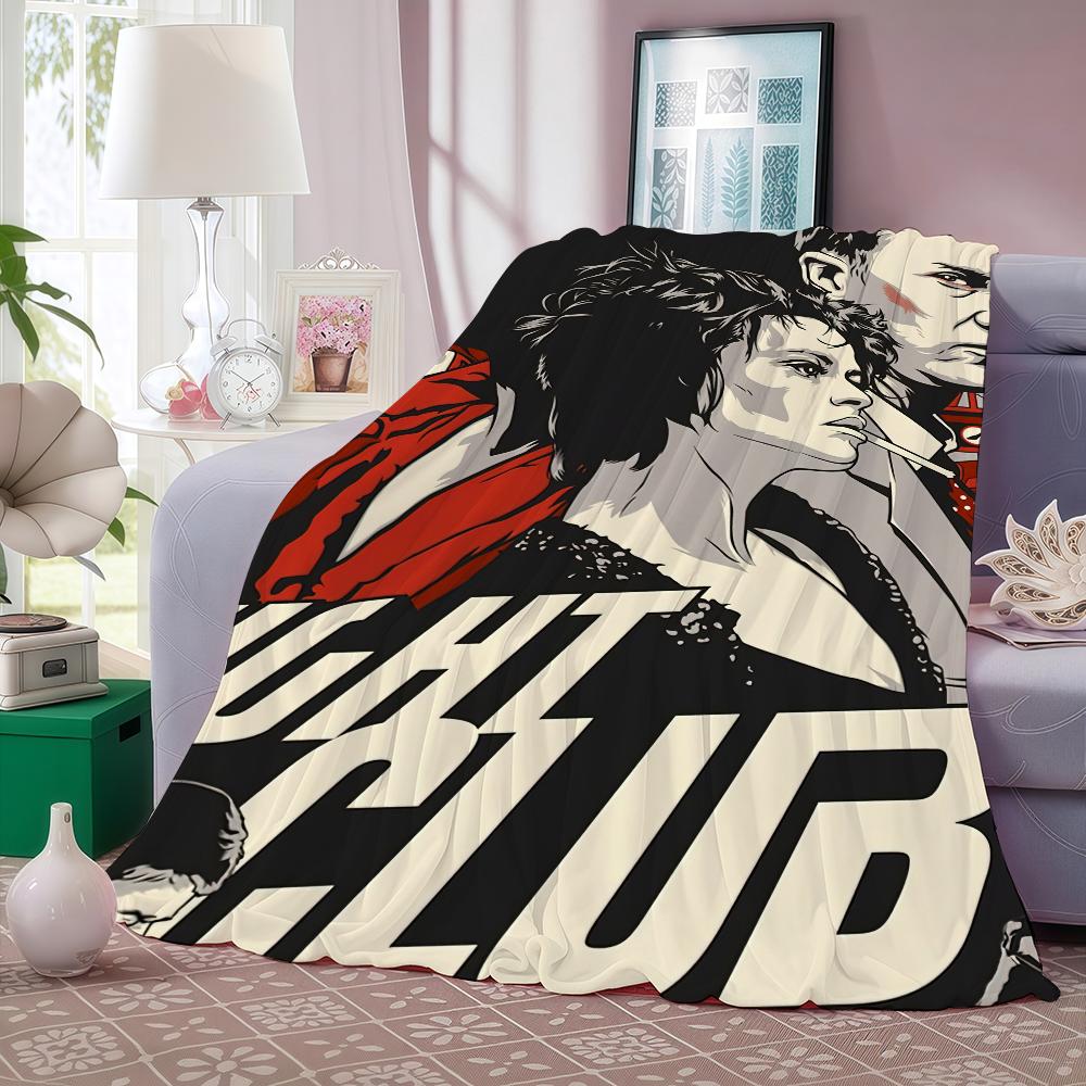 Film F-Fight C-Club Action Classics Blanket Warm And Soft Suitable For Bedroom Living Room Sofa Bed Office Travel Camping