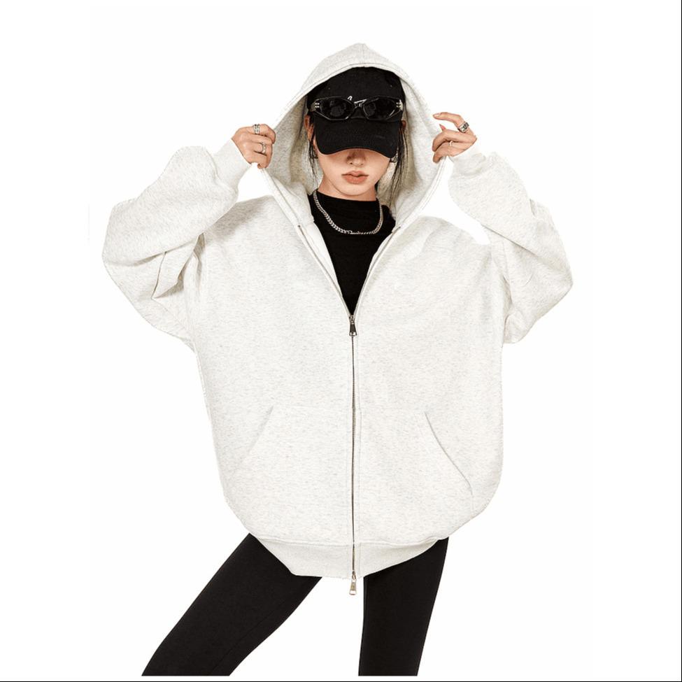 Trendy 2025 Classic Heavyweight Versatile Zip-Up Hoodie for Couples