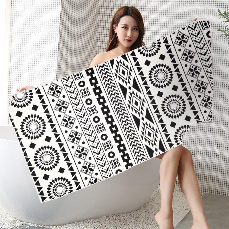 Ultrafine Microfiber Beach Towel Large Size Quick Dry Absorbent Digital Print Swim Cover Up Sun Protection Women Men Kids Pool Travel