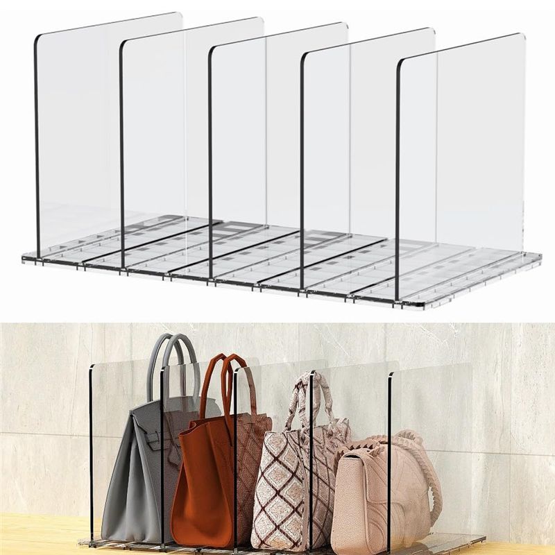 M-Modern-Purse Organizer For Closet, Shelf Dividers For Closet Organization Adjustable Plastic Handbag Organizers For Closets Du
