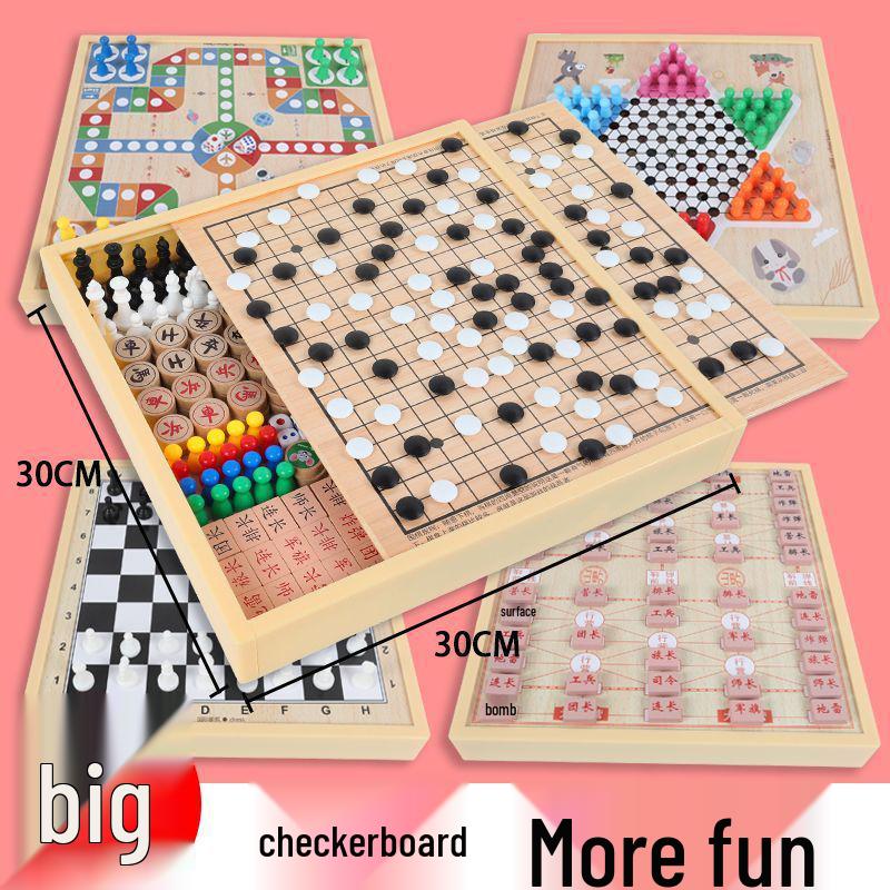 5-in-1 Magnetic Board Game Set: Go-Moku, Five-in-a-Row, Flying Chess, Checkers, and Beast Fighting Chess for Children