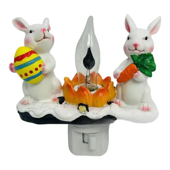 Christmas Campfire Flickering Night Light 3D LED Small Electric Light with Faux Flicker Flame for Holiday Indoor Decorations
