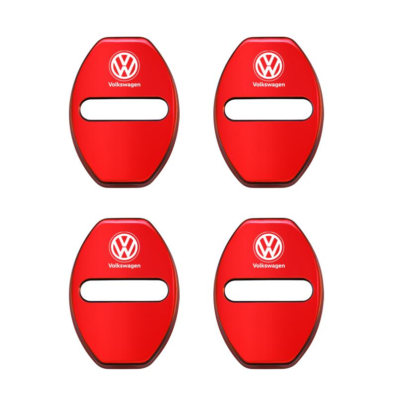 4Pcs Metal Car Door Lock Cover Protective Buckle Cover Sticker For VW Golf Polo Tiguan Touran Jetta Passat CC T5 GTI Magotan GTD zr9