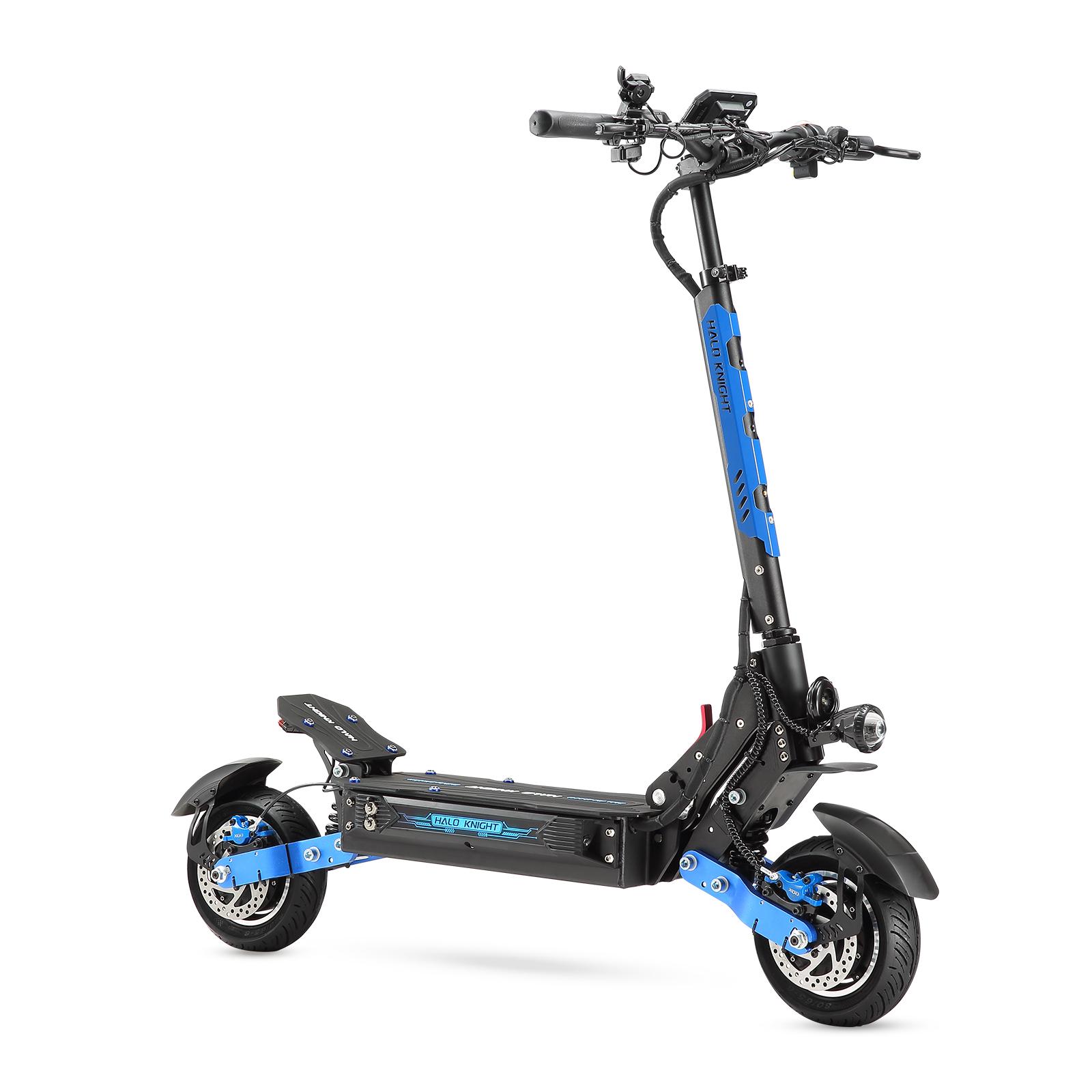 Trotinetă electrică Halo Knight T108 10 inch Anvelopă de stradă Motor dublu 1200W Baterie 52V 28.8Ah negru