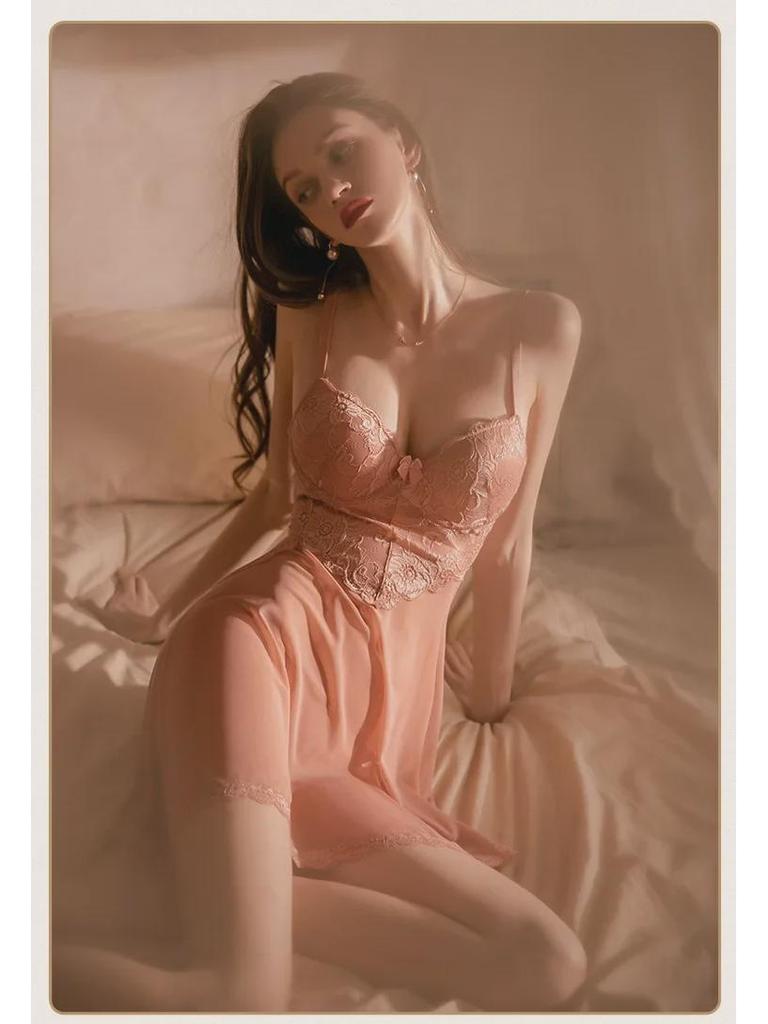 Luxuriöser Spitzen-Temptation-Pyjama – Atmungsaktives Tüll-Sling-Kleid für Damen