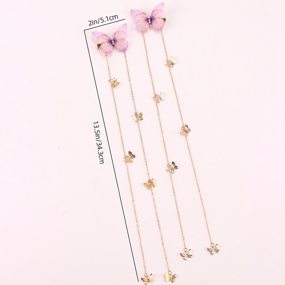 Ncmama 2 / Set De Agrafuri Noi Fluture Pentru Păr Pentru Femei Fete Fir Elegant Metal Franjuri Agrafuri Păr Lung Pentru Petrecere Accesorii Târg