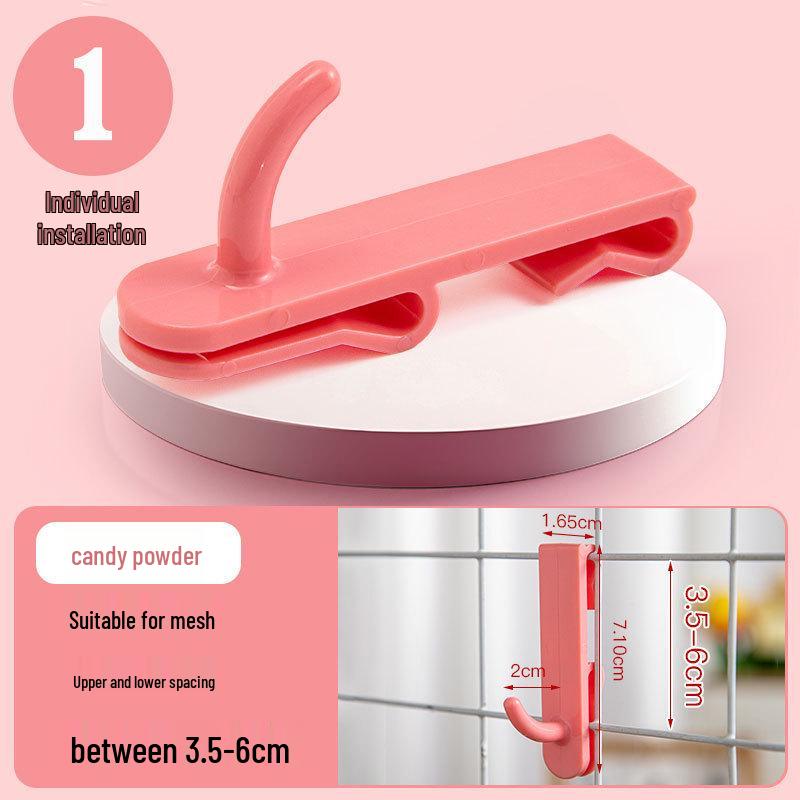 Nail-Free Grid Panel Hook for Wire Mesh Shelves - No-Drill Wall Storage Hooks for Kindergarten Display