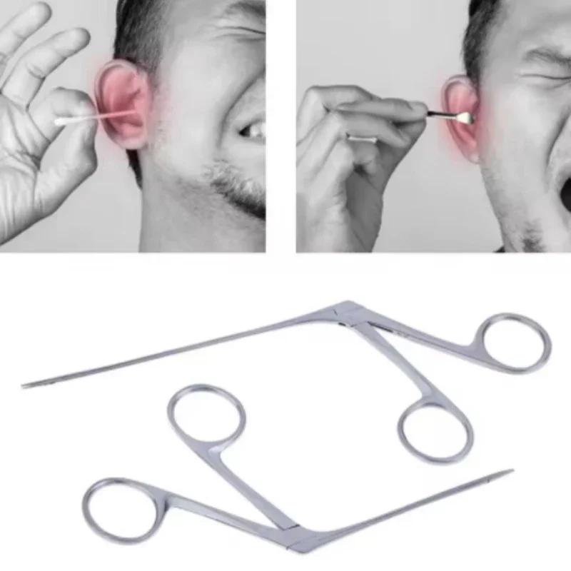 Medizinische Ohrenschmalz-Pinzette Ohrenschmalzentferner Mikro Alligator Krokodil Zange Ohrenstäbchen Nase Operativer Reiniger Klemme