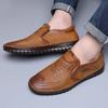 Men's Spring New Business Casual Leather Shoes Fashionable Soft Bottom Lightweight Flat Shoes Versatile One Step Shoes