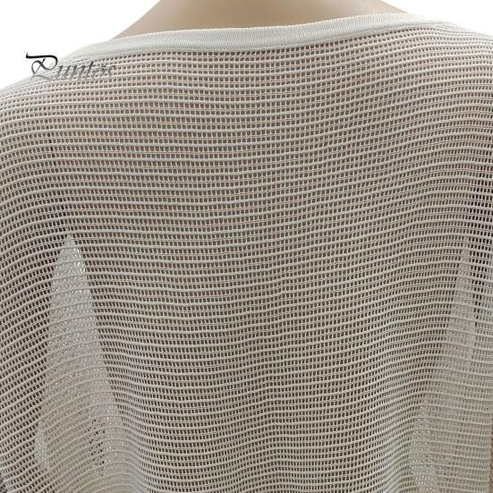 Women Cover Up Dress Batwing Long Sleeve See-through Hollow Mesh Bikini Cover Up Quick-Drying Breathable Beachwear