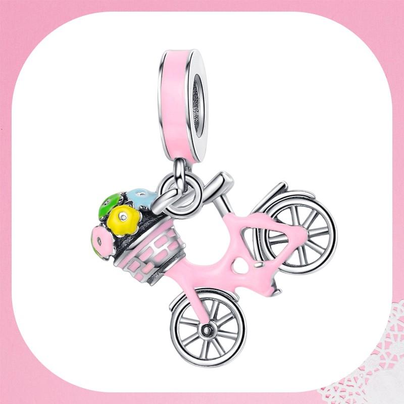 Auto Elettrica Camper Van Scooter Rosa Bicicletta Jeep Moto Ciondoli Perline Adatti a Braccialetti Originali Accessori Gioielli Fai da Te