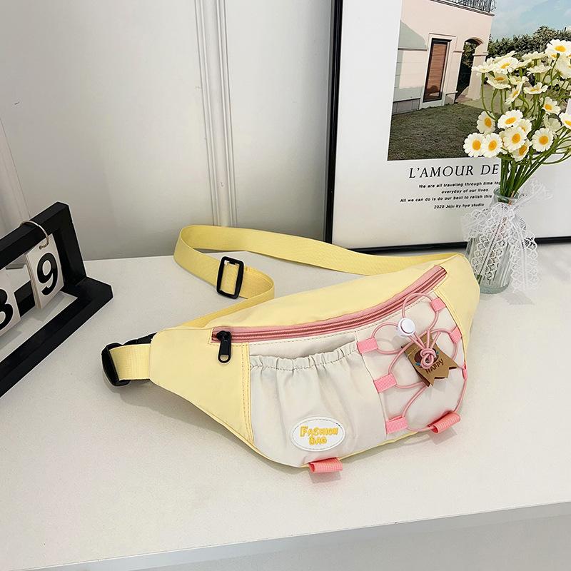 

Contrasting colors niche trend beautiful casual sweet retro fanny pack women s versatile shoulder messenger bag жовтий