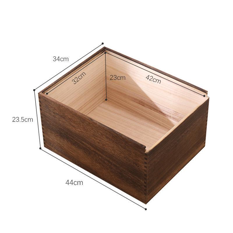 

Solid Wood Tea Box with Sliding Lid and Mortise-Tenon Structure for Desktop Organization